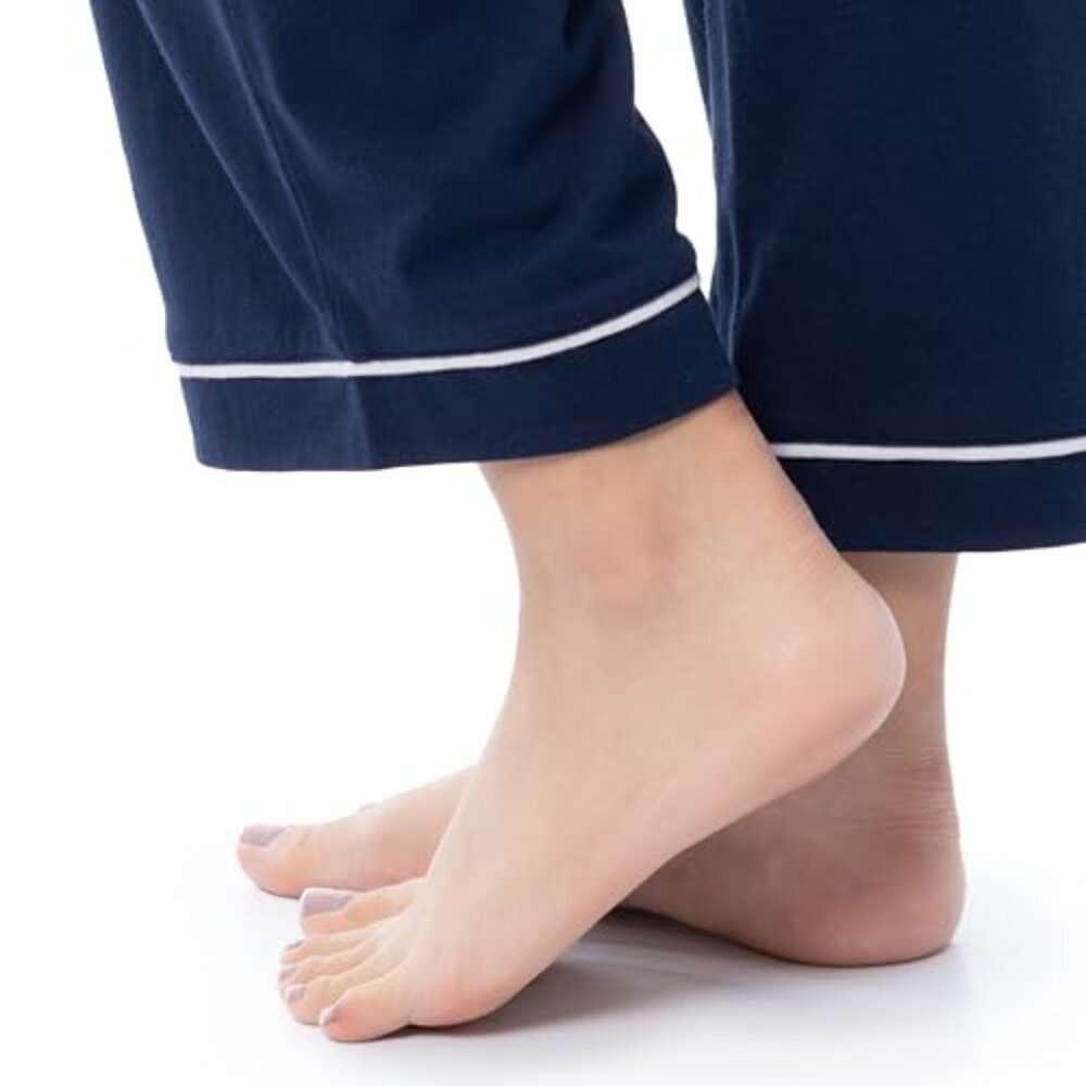 Piped Button Down Sleep Set Classic Chic Lounge W… - image 7